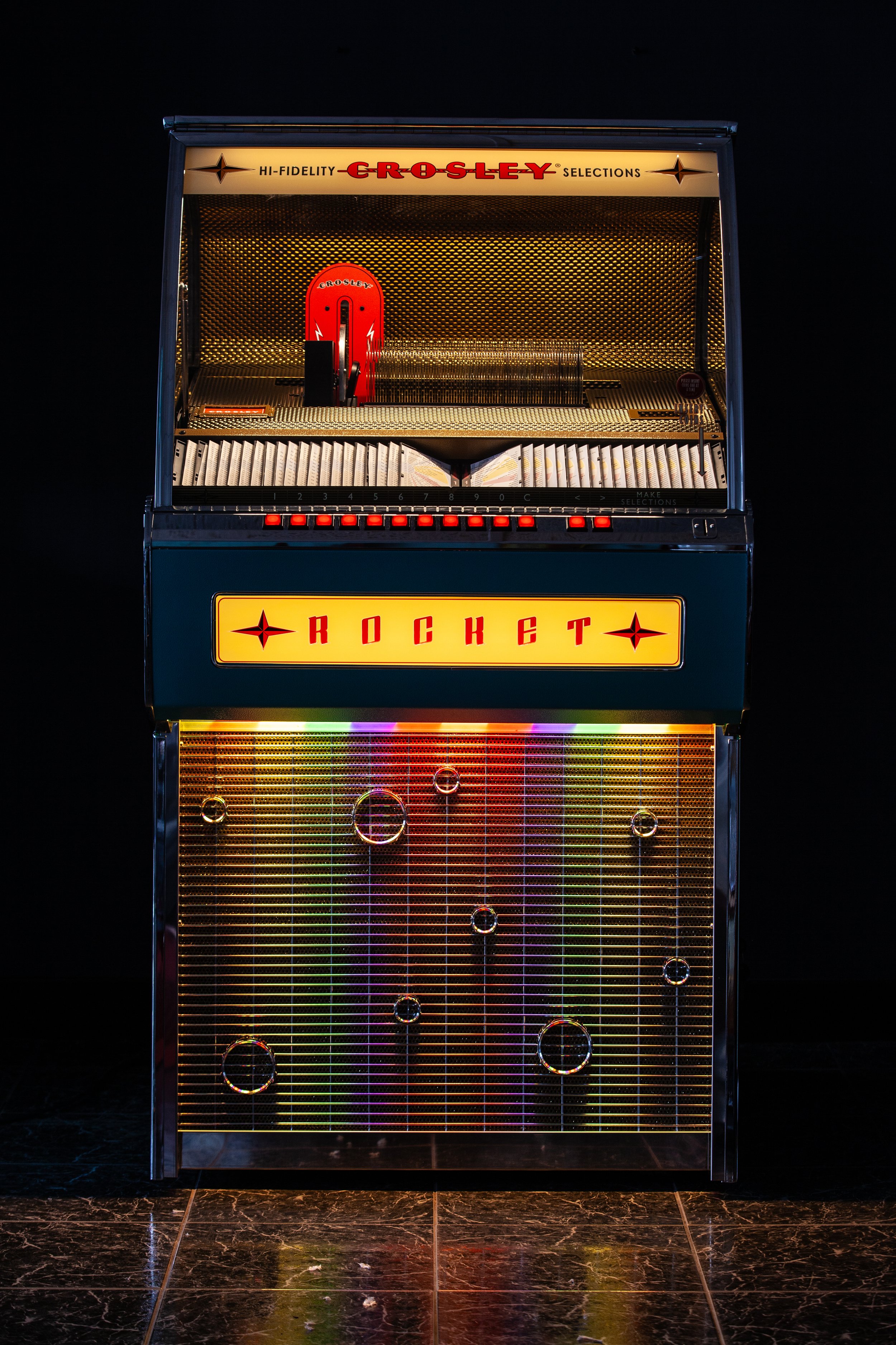 Rocket 80 CD Bluetooth Full-Size Jukebox Turquoise — Amplify Your